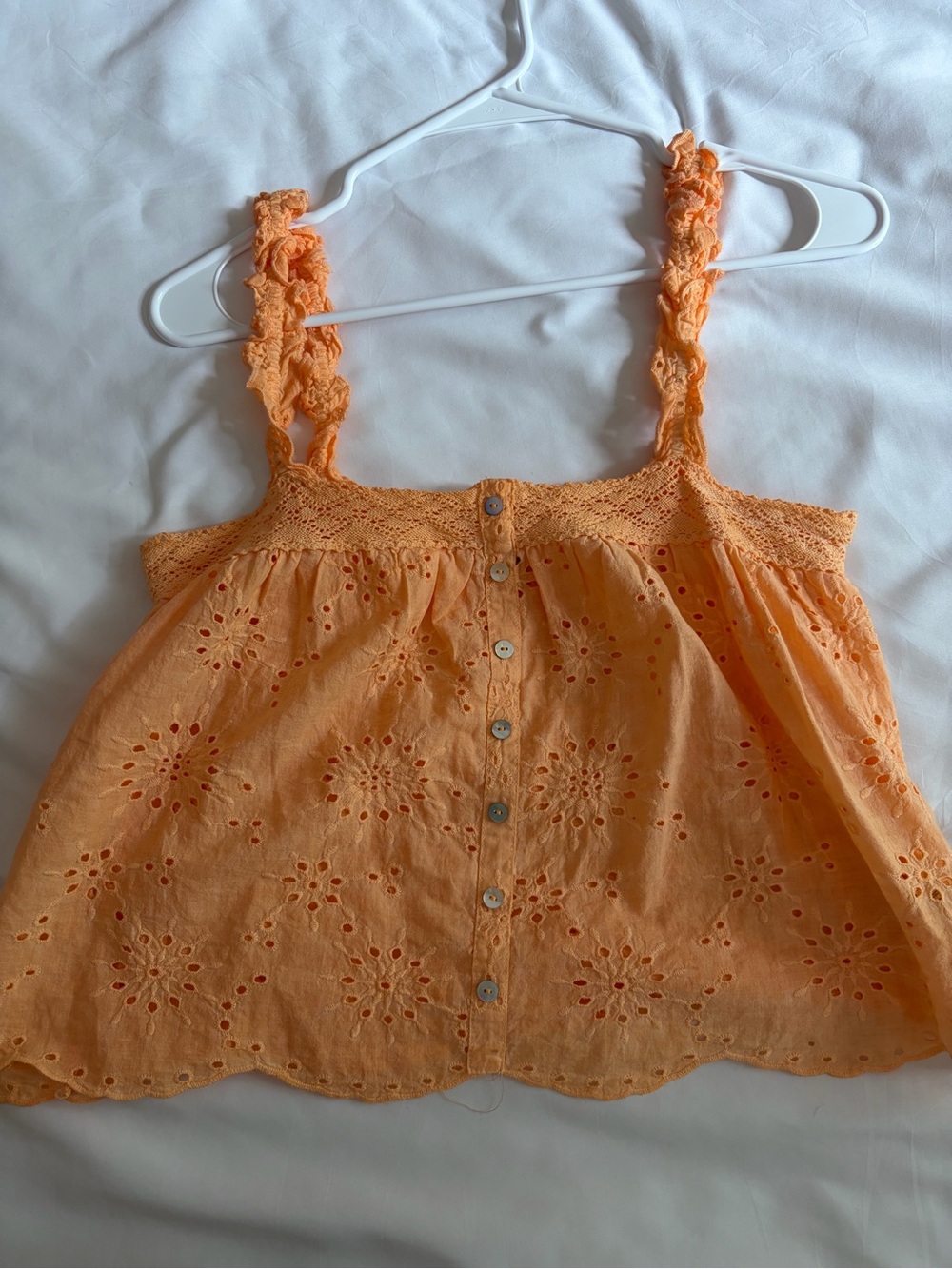 BB Dakota Peach Eyelet Button-Front Too